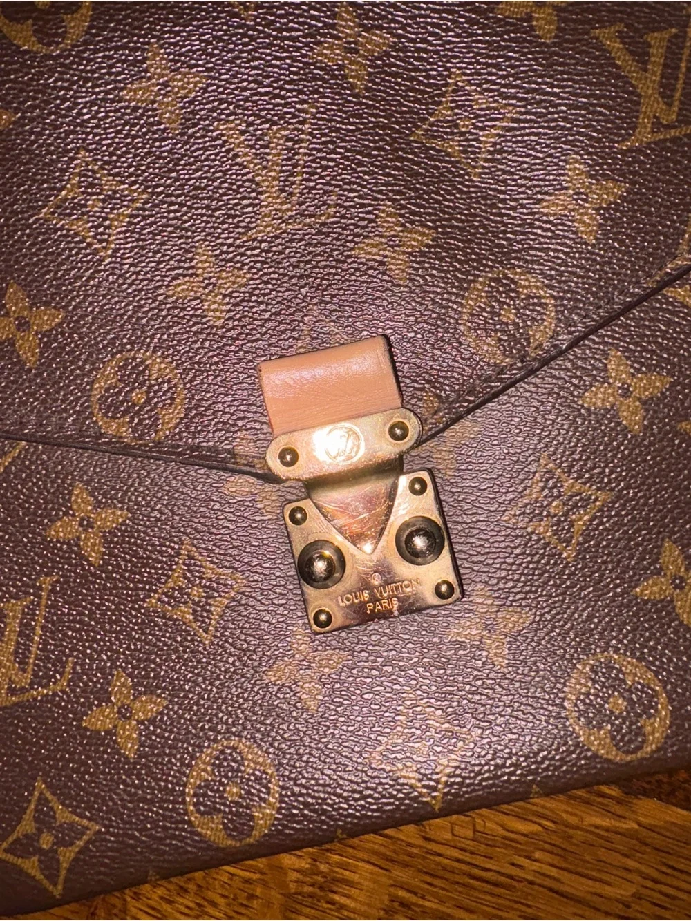 Louis Vuitton Monogram Canvas Satchel in Brown with Gold Hardware